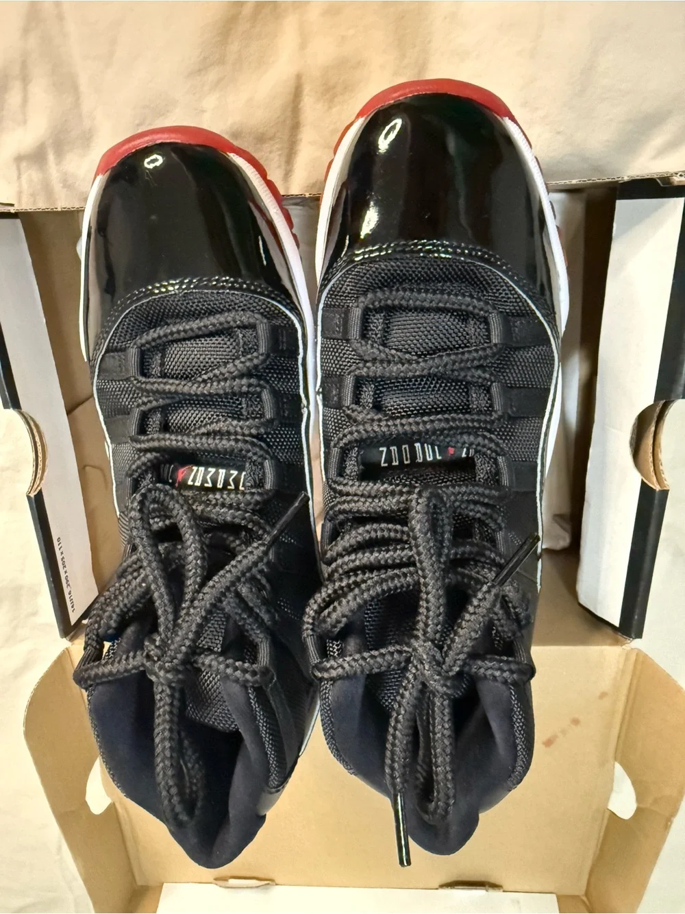 Jordan womans Black and Red High-Top Sneakers